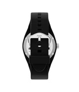 Fossil Mens Everett Three-Hand Black Silicone Watch