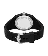 Fossil Mens Everett Three-Hand Black Silicone Watch