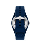 Fossile Mens Everett Three-Hand Navy Silicone Watch
