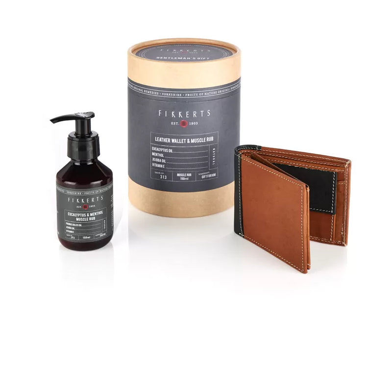 Fikkerts Gentleman's Fruit of Nature Wallet & Muscle Rub Gift Set