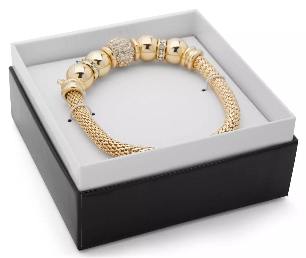 Nine West Gold-Tone Crystal Fireball Stretch Bracelet