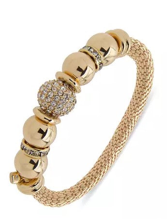 Nine West Gold-Tone Crystal Fireball Stretch Bracelet