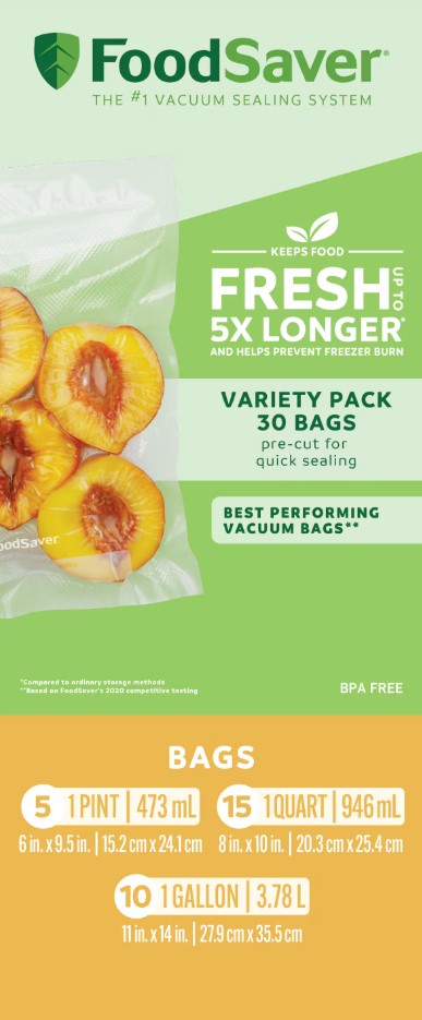 FoodSaver Variety Pack Vacuum Seal Bags - 30 Count