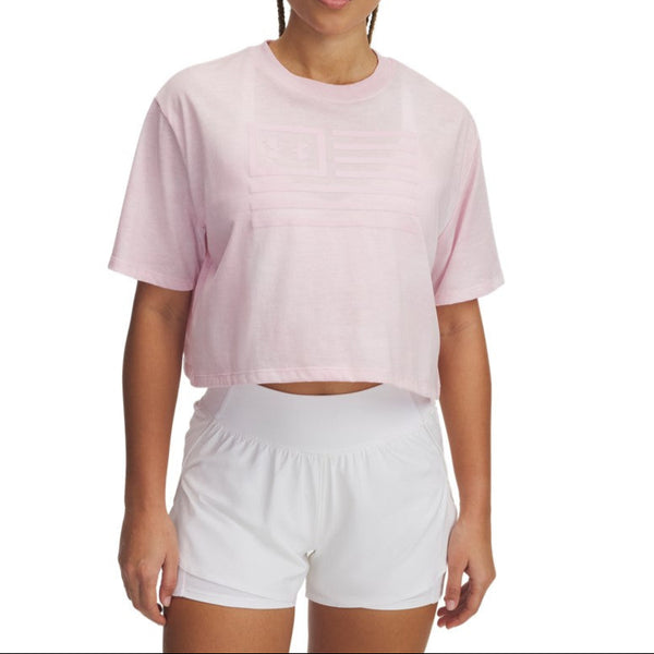 Under Armour Womens UA Freedom Crop Short Sleeve T-Shirt