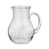 tag Fleur Etched Glass Pitcher
