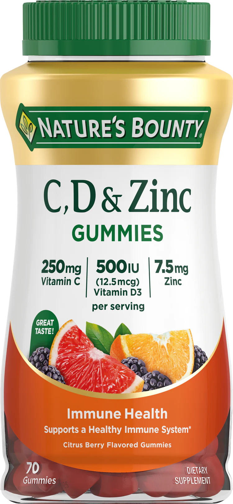 Nature's Bounty C, D & Zinc Gummies - 70 Count