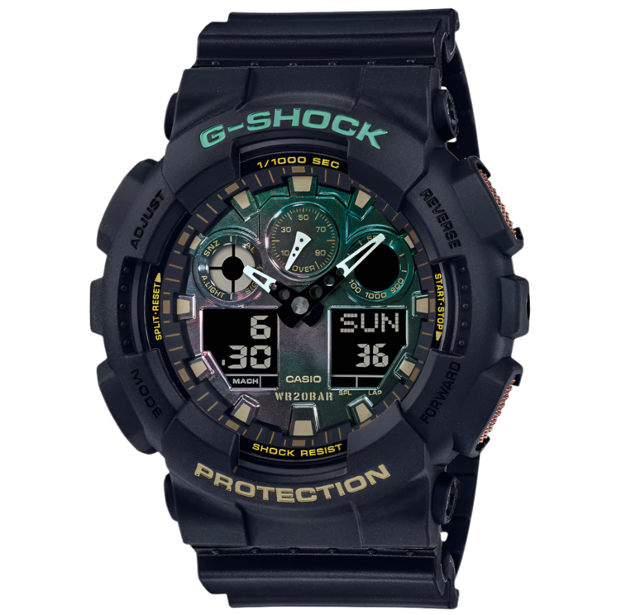 Casio Mens GA100RC-1A G-Shock Analog Digital Watch