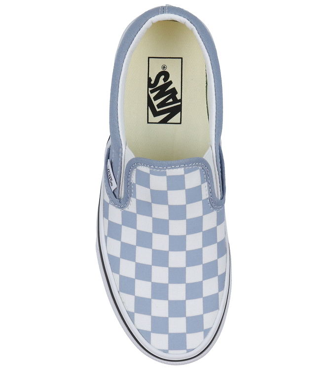 Checkerboard vans light blue on sale