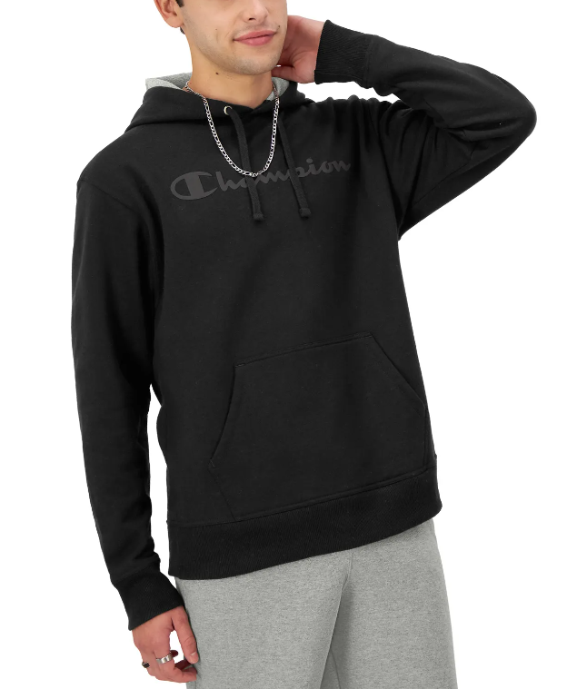 Champion mens black hoodie best sale