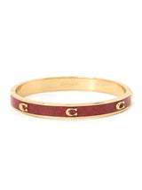 Coach Signature C Glitter Bangle Bracelet - Gold Plated