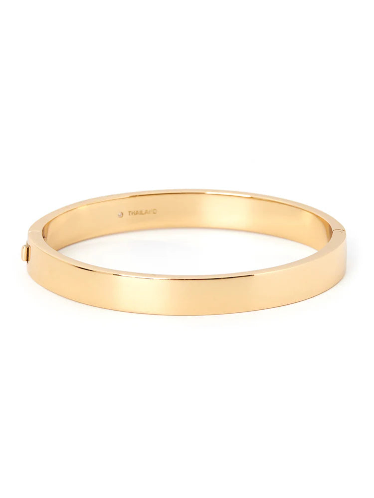 Coach Signature C Glitter Bangle Bracelet - Gold Plated