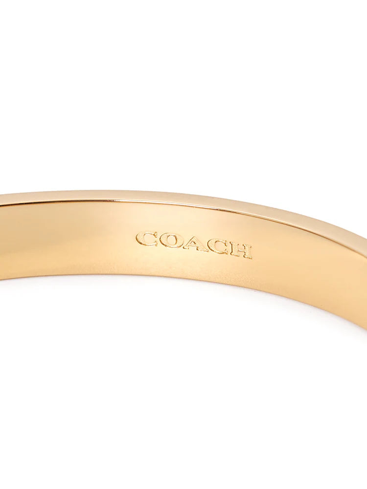 Coach Signature C Glitter Bangle Bracelet - Gold Plated