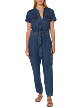 Velvet Heart Womens Greyson Danica Short Sleeve Denim Jumpsuit