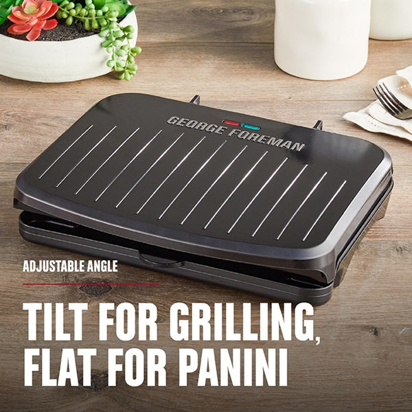 George Foreman 5-Serving Classic Plate Electric Indoor Grill and Panini Press