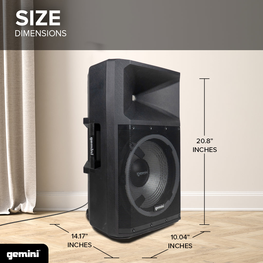 Gemini High Power Bluetooth Party Speaker with Party Lights, Microphone, and Speaker Stand