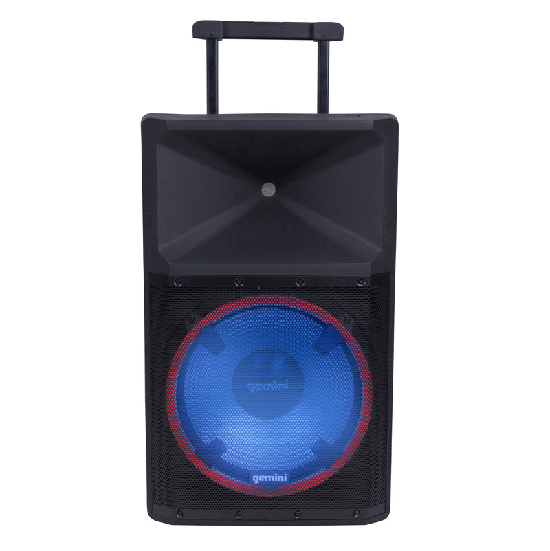 Gemini High Power Bluetooth Party Speaker with Party Lights, Microphone, and Speaker Stand