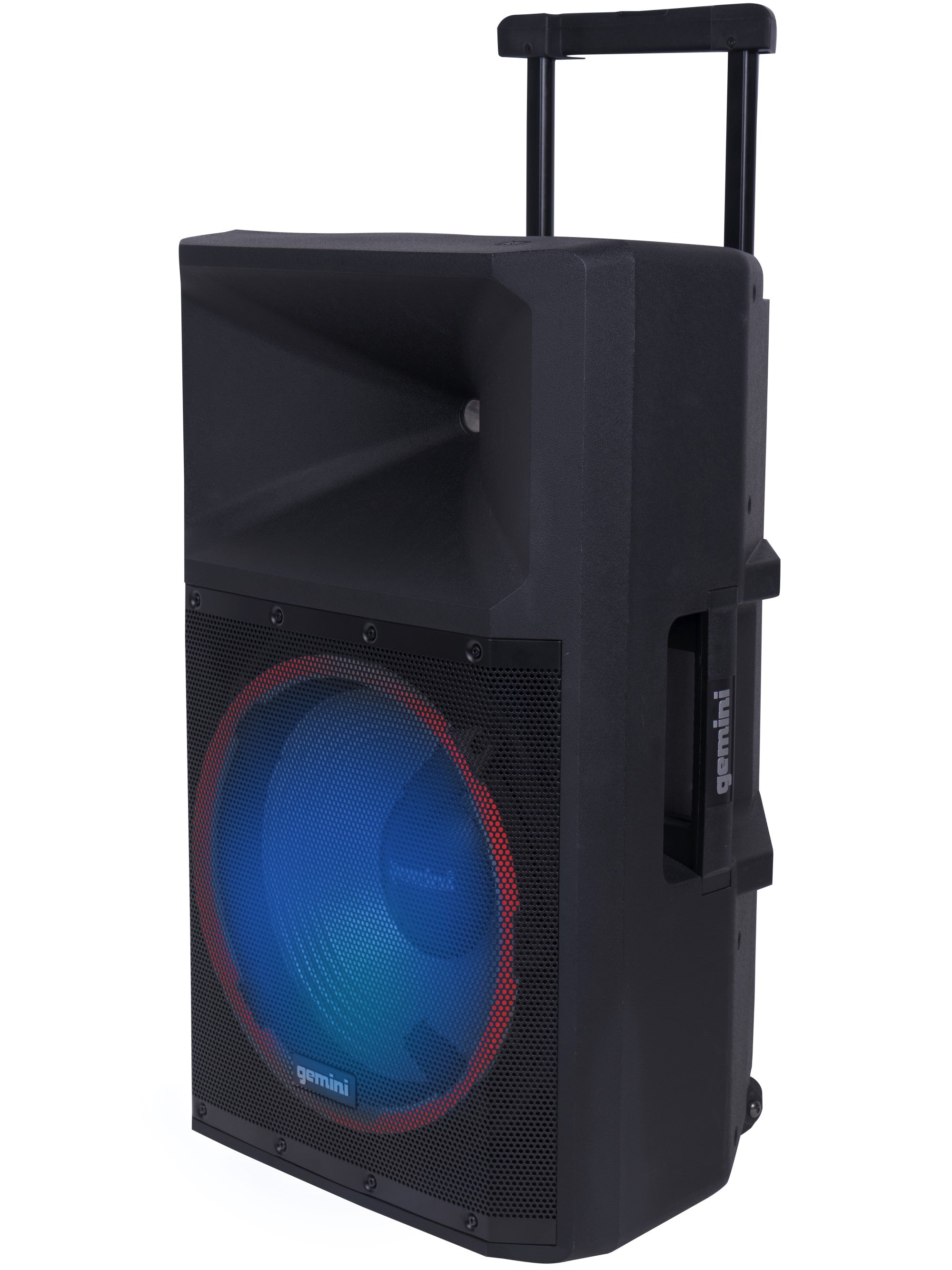 Gemini High Power Bluetooth Party Speaker with Party Lights, Microphone, and Speaker Stand