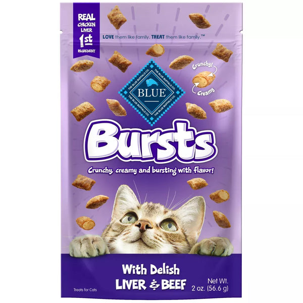 Blue Buffalo Bursts with Chicken, Liver & Beef Crunchy & Creamy Cat Treats - 2 oz.