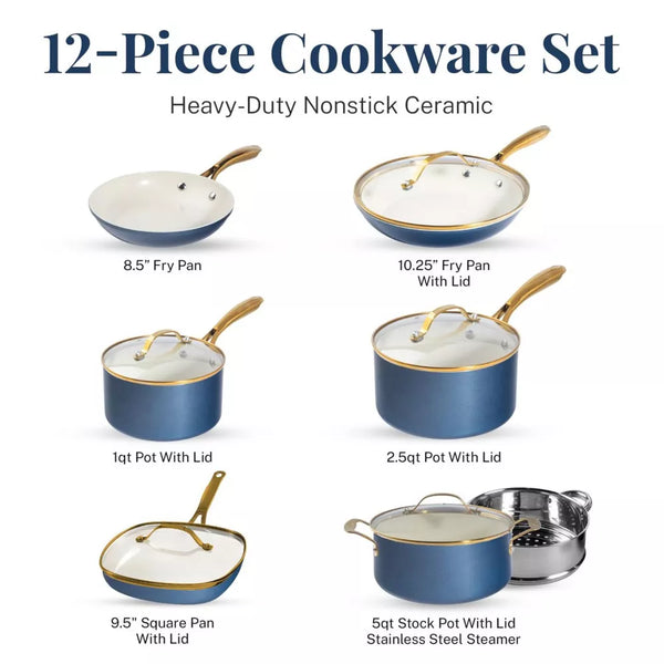 Gotham Steel Natural Collection 12-Piece Ceramic Non-Stick Cookware Set