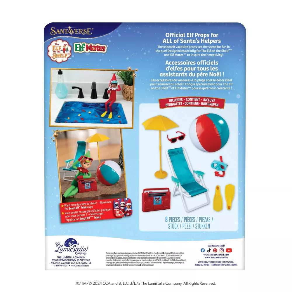 The Elf on the Shelf Santaverse Polar Props Beach Vacation Set