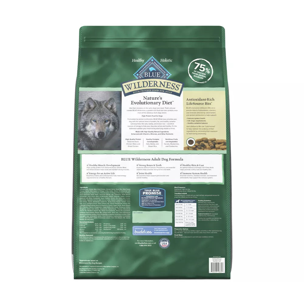 Blue Buffalo Wilderness Duck Flavor Adult Dry Dog Food - 24 lbs.