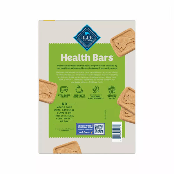 Blue Buffalo Health Bars Natural Apple & Yogurt Flavored Crunchy Dog Treats Biscuits - 56 oz.