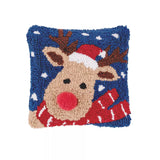 C&F Home Christmas Reindeer Hooked Accent Throw Pillow