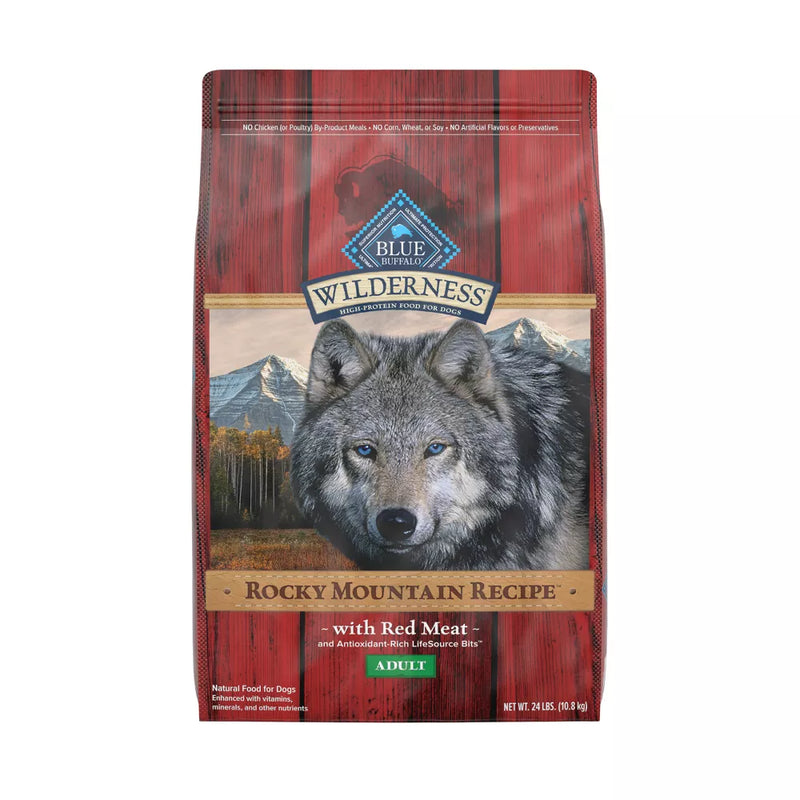 Blue Buffalo Wilderness Rocky Mountain Recipe High Protein Red Meat Natural Adult Dry Dog Food - 24 lbs.