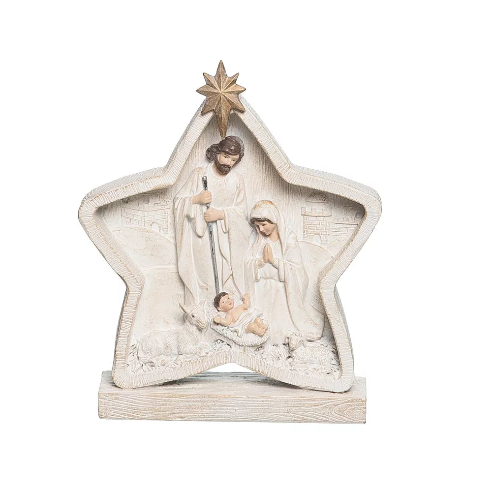 C&F Home Star with Holy Family Decor