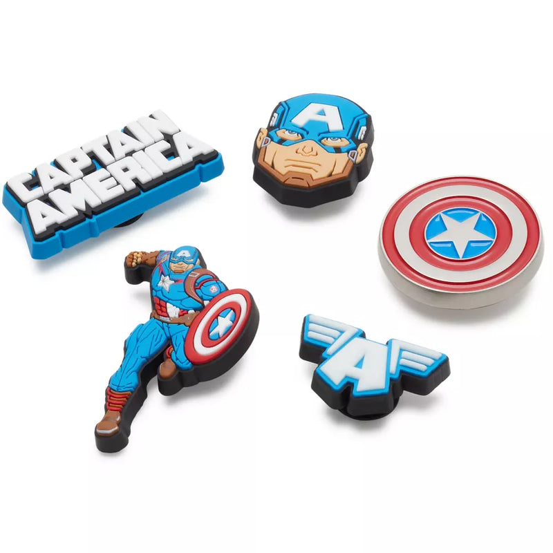 Crocs Marvel Captain America Kids Superhero Shoe Charm Jibbitz - 5 pk