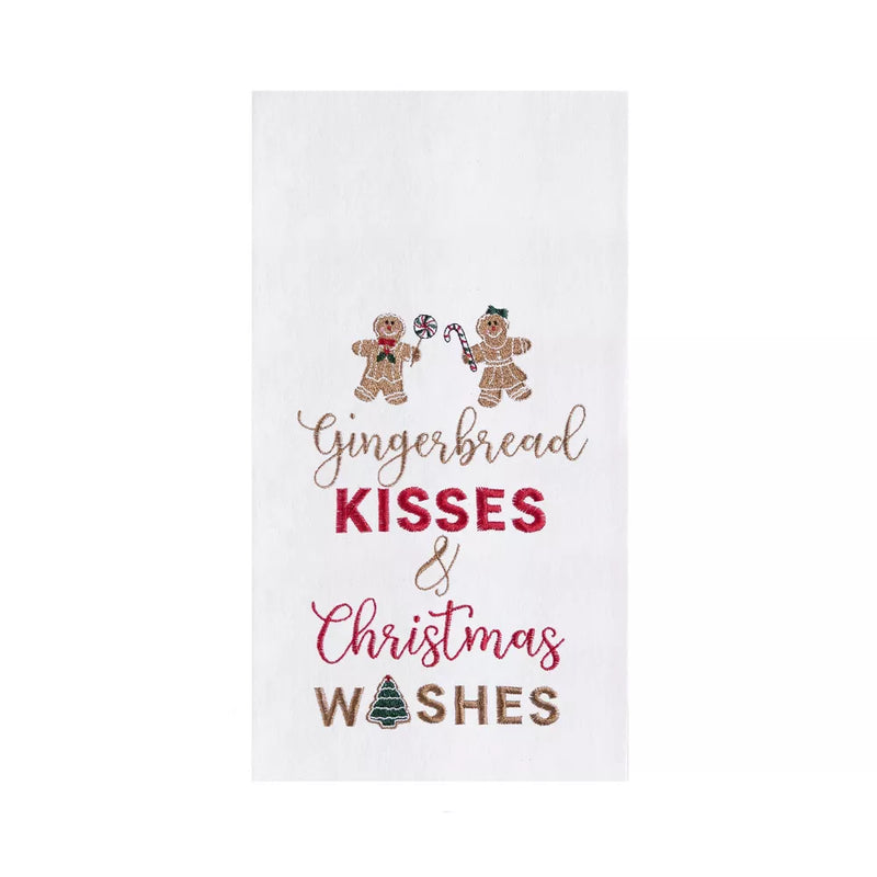 C&F Home Gingerbread Kisses and Christmas Wishes Kitchen Towel