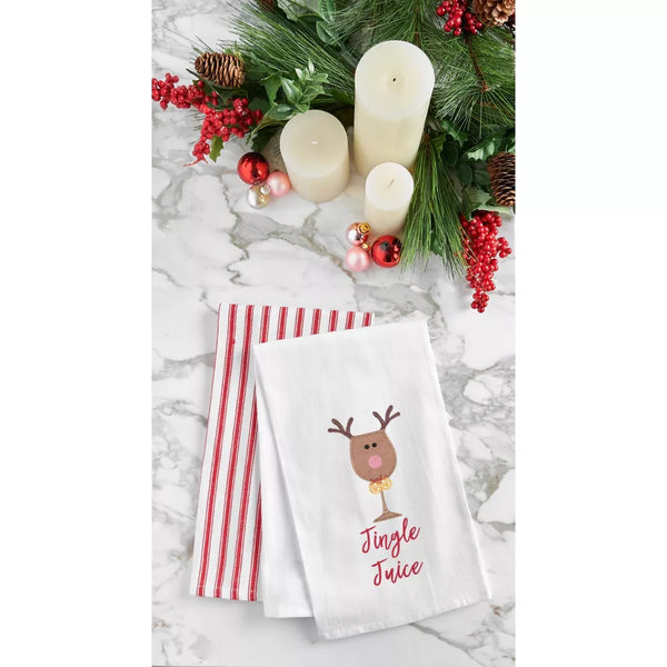 C&F Home Jingle Juice Embroidered Cotton Flour Sack Kitchen Towel