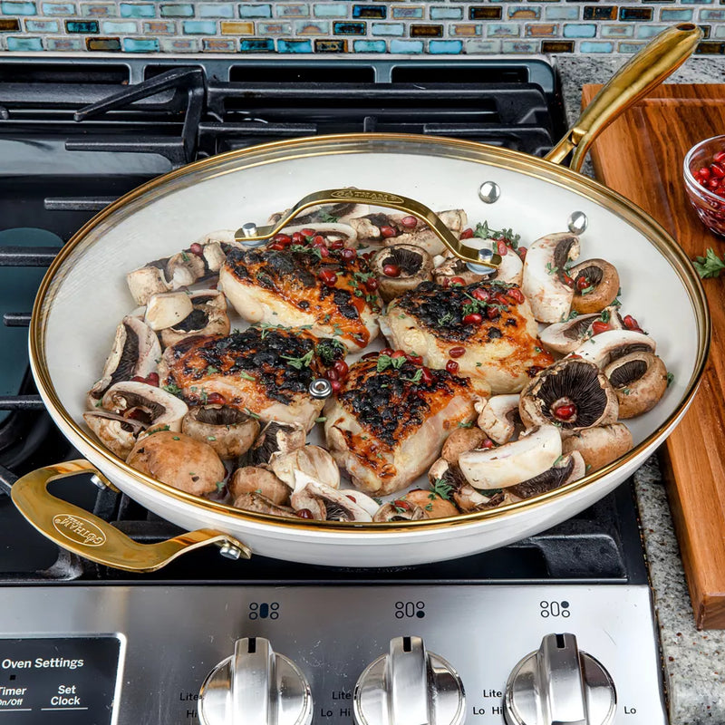 Gotham Steel Heavy Duty 14" Ceramic Nonstick Skillet With Lid