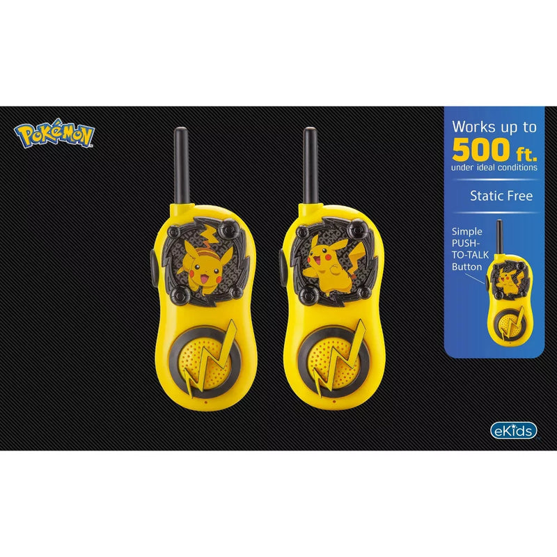 KIDdesign Pokemon Pikachu Walkie Talkies-Long Range 2-way Radios