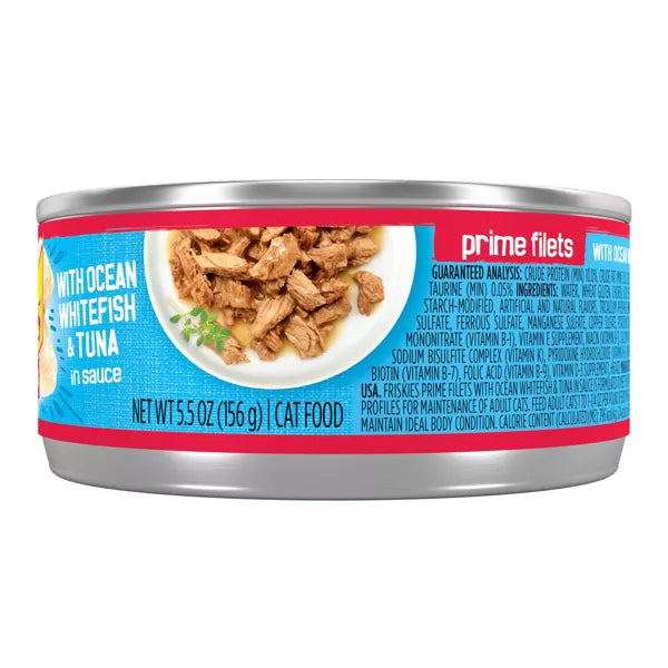 Purina Friskies Prime Filets With Ocean Whitefish & Tuna in Sauce Wet Cat Food - 5.5oz.