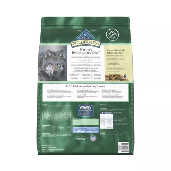 Blue Buffalo Wilderness High Protein Wholesome Grains with Duck Natural Adult Dry Dog Food - 13 lbs.