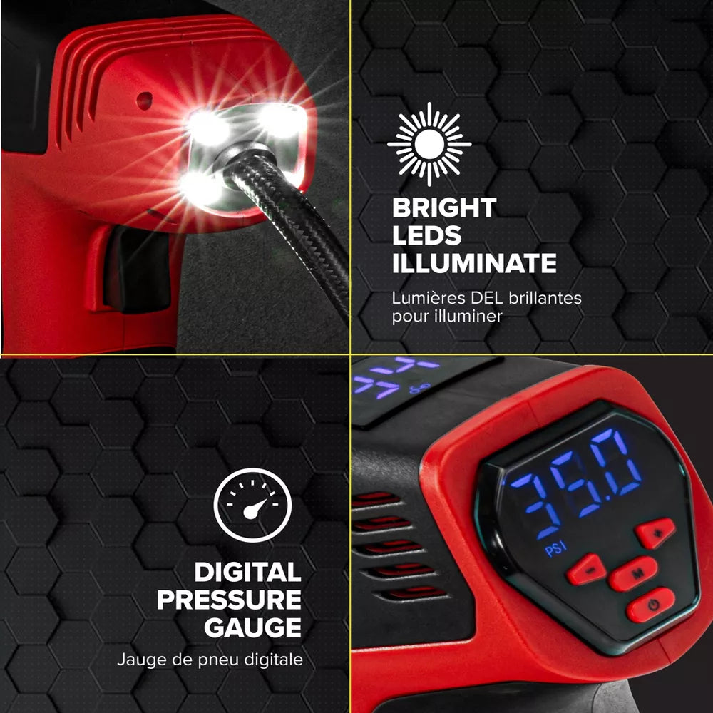 Bullseye Pro Portable Rechargeable Tire Inflator
