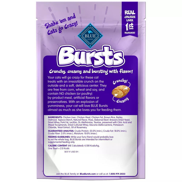 Blue Buffalo Bursts with Chicken, Liver & Beef Crunchy & Creamy Cat Treats - 2 oz.