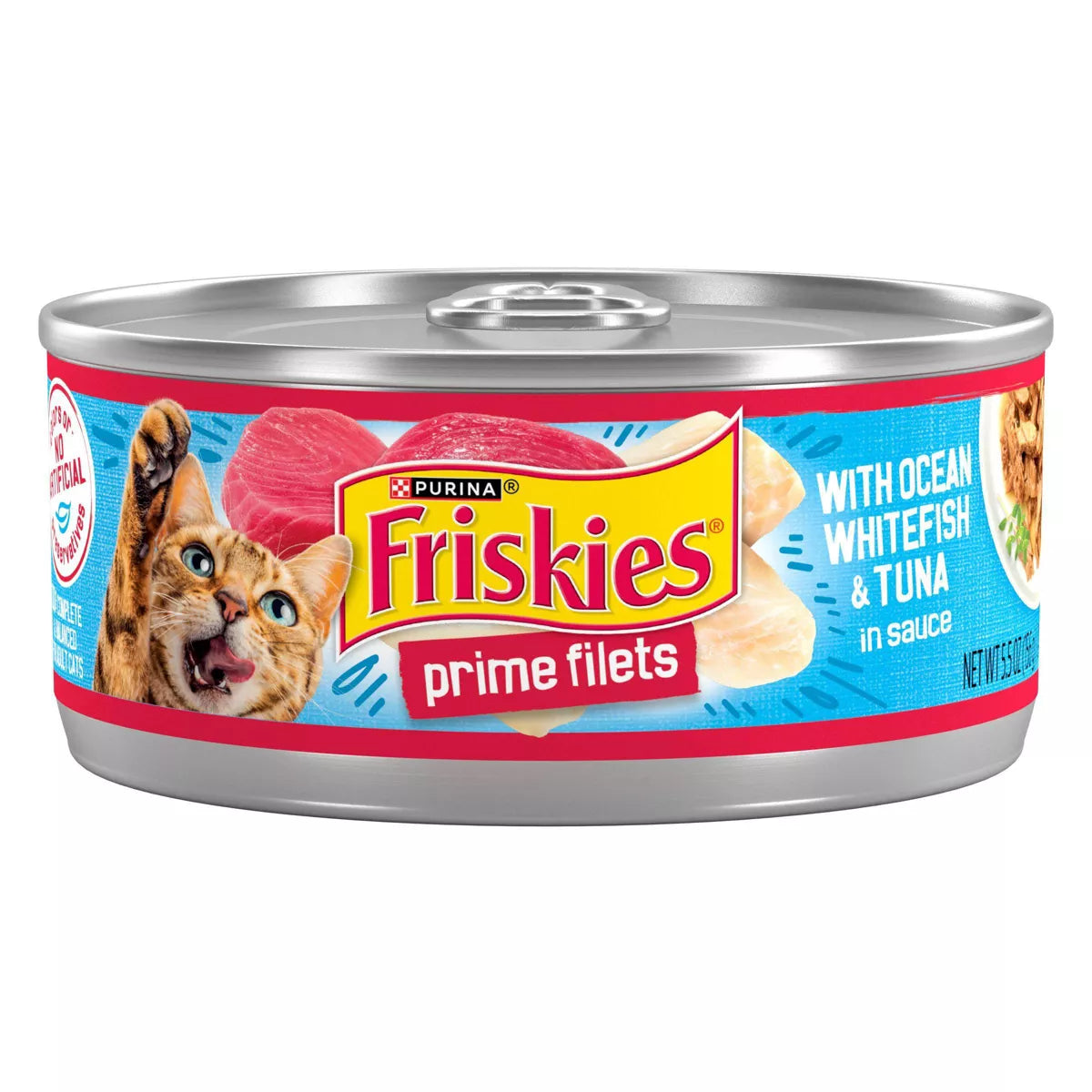 Purina Friskies Prime Filets With Ocean Whitefish & Tuna in Sauce Wet Cat Food - 5.5oz.