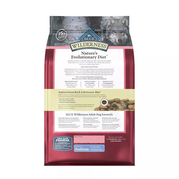 Blue Buffalo Wilderness High Protein Wholesome Grains with Salmon Natural Adult Dry Dog Food - 4.5 lbs.