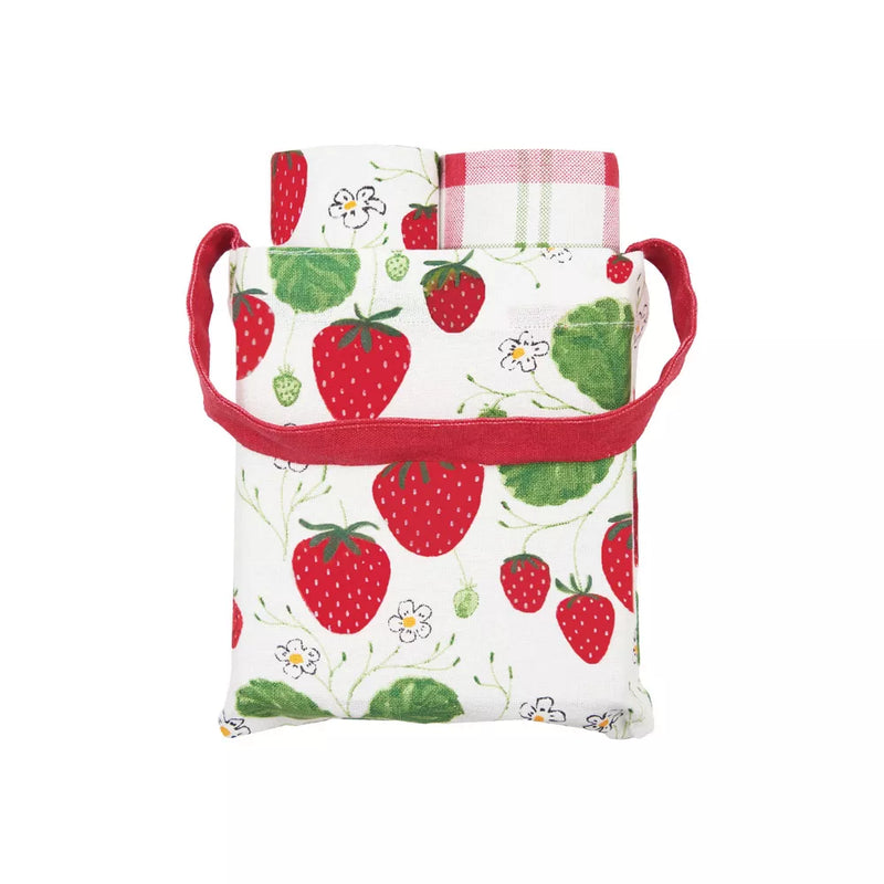 C&F Home 3-Piece Strawberry Patch Towel Gift Bag Set