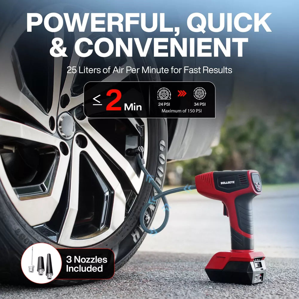 Bullseye Pro Portable Rechargeable Tire Inflator