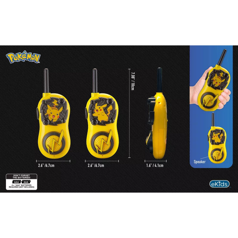 KIDdesign Pokemon Pikachu Walkie Talkies-Long Range 2-way Radios
