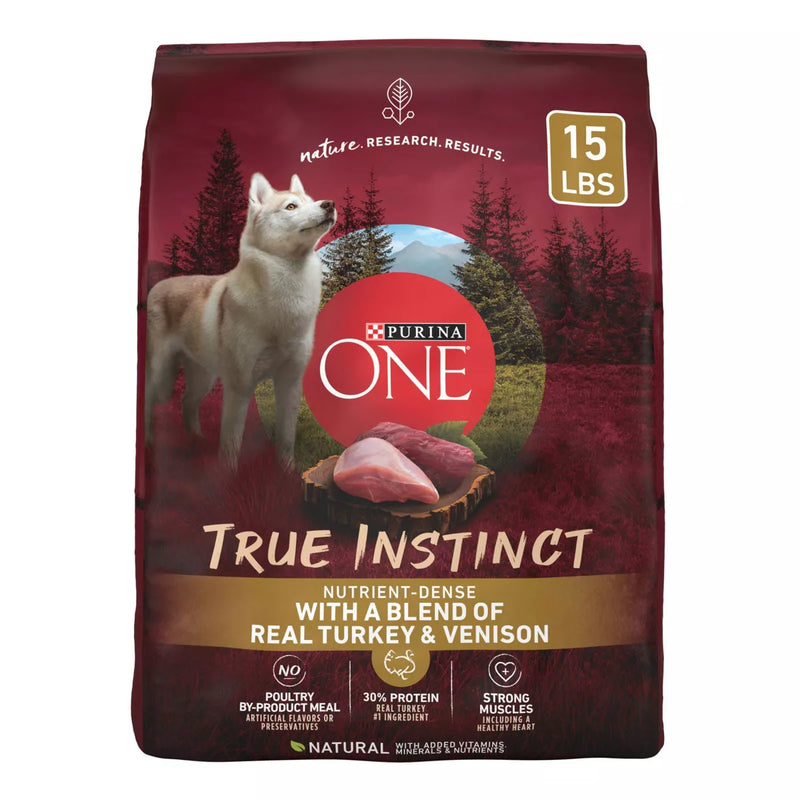 Purina ONE True Instinct With A Blend of Real Turkey & Venison Dog Food - 15lbs.