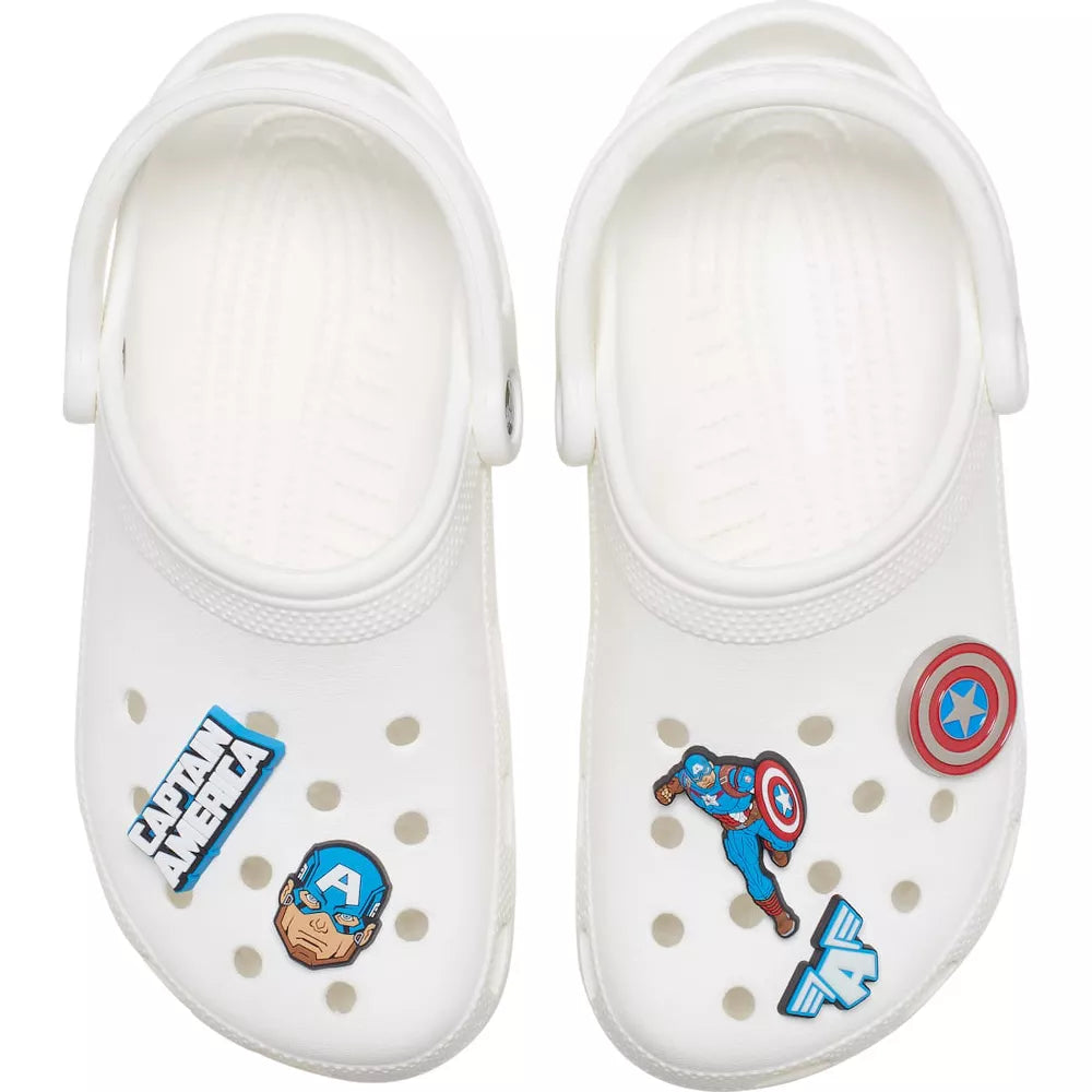 Crocs Marvel Captain America Kids Superhero Shoe Charm Jibbitz - 5 pk