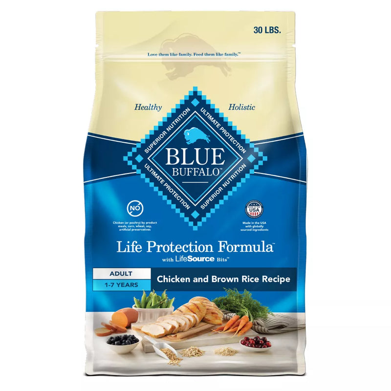 Blue Buffalo Life Protection Formula Chicken and Brown Rice Natural Adult Dry Dog Food - 30 lbs.