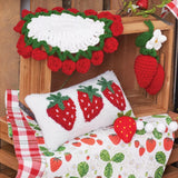 C&F Home Strawberry Trio Hooked Throw Pillow