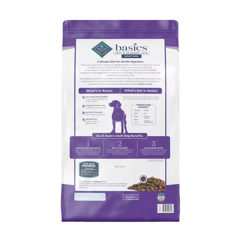 Blue Buffalo Basics Limited Ingredient Diet Grain Free Turkey & Potato Recipe Adult Dry Dog Food - 24 lbs.