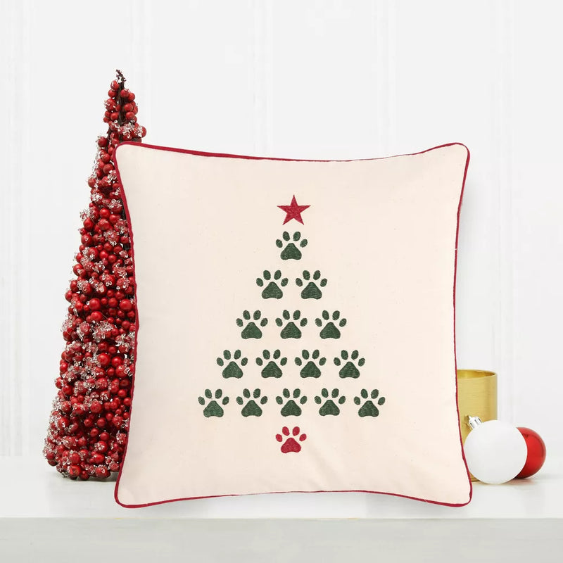 C&F Home Christmas Tree Paws Embroidered Throw Pillow