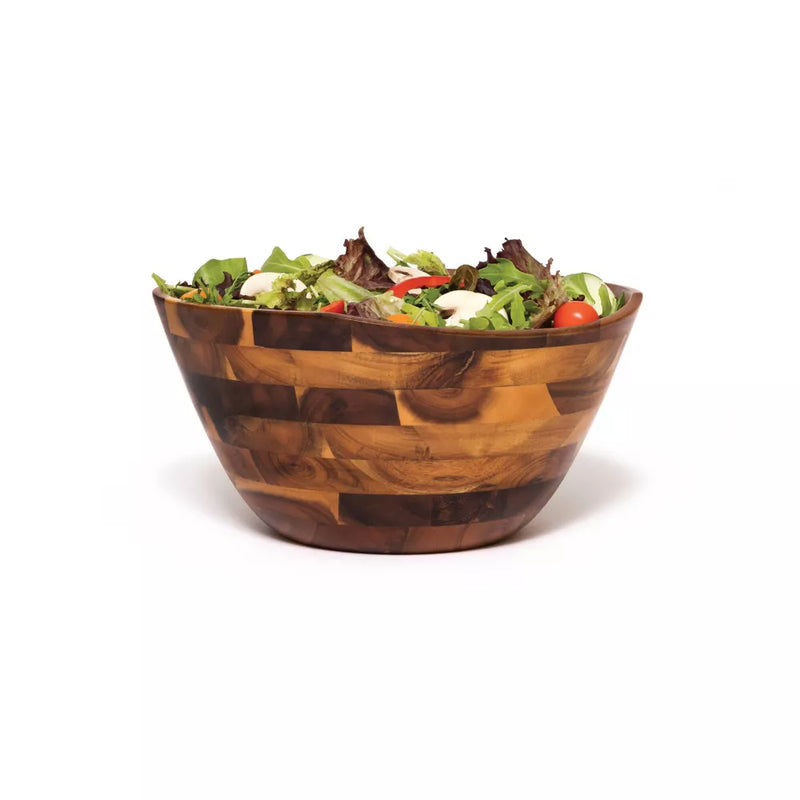 Lipper International Acacia Wavy Rim Serving Bowl